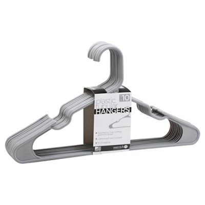 Merrick Hanger Plastic Tubular Gray - 10 Count