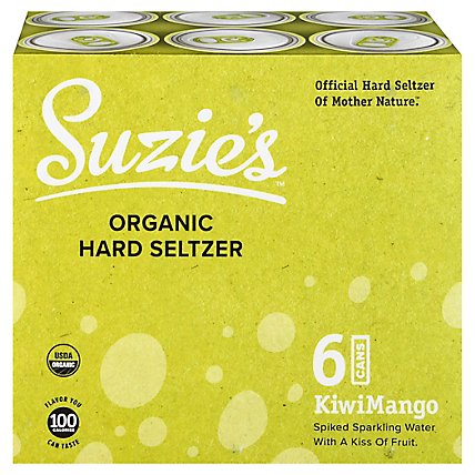 Suzies Organic Hard Seltzer Kiwimango Pack In Cans - 6-12 FZ - Image 3