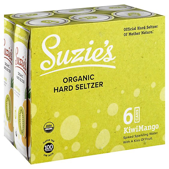 Suzies Organic Hard Seltzer Kiwimango Pack In Cans - 6-12 FZ