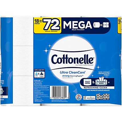 Cottonelle Ultra CleanCare Strong Toilet Paper Mega Roll - 18 Roll - Image 4