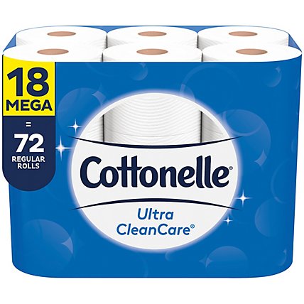 Cottonelle Ultra CleanCare Strong Toilet Paper Mega Roll - 18 Roll - Image 1