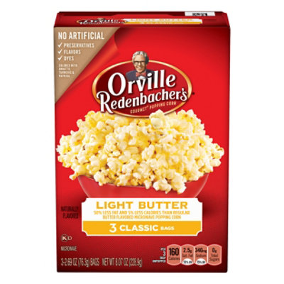 Orville Redenbachers Light Butter Microwave Pop Up Bowl Popcorn - 3-2.69 OZ