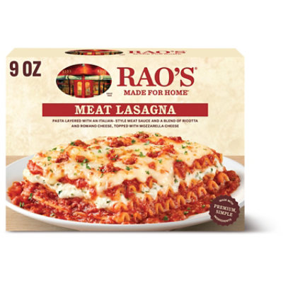 Rao's Made For Home Meat Lasagna Frozen Meal - 9 Oz