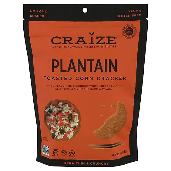 Craize Plantain Toasted Corn Crisps - 4 Oz.