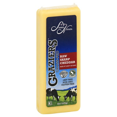 Graziers Raw Milk Grass Fed Sharp Cheddar - 8 OZ - Image 1