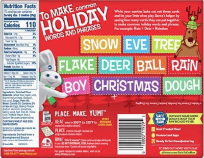 Pillsbury Ready To Bake Reindeer Shape Cookie Dough 20 Count - 9.1 OZ - Image 5