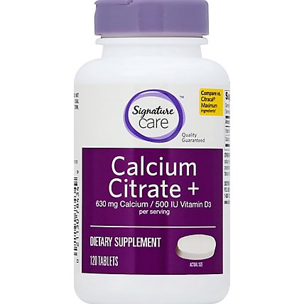 Signature Care Calcium Citrate Plus Vit D 630 Mg - 120 CT - Image 2
