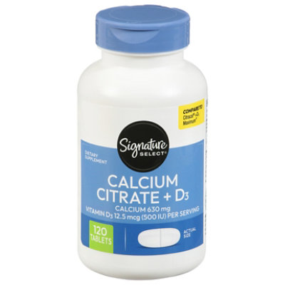 Signature Select/Care Calcium Citrate Plus Vit D 630 Mg - 120 CT - Image 2