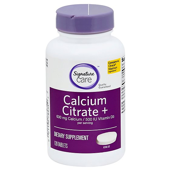 Signature Care Calcium Citrate Plus Vit D 630 Mg - 120 CT