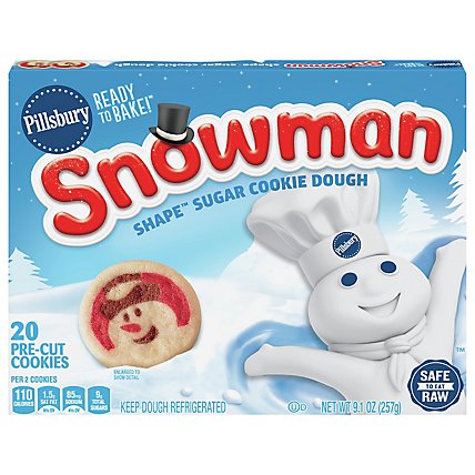 Pillsbury Ready To Bake Snowman Shape Sugar Cookie Dough - 9.1 OZ - Image 3