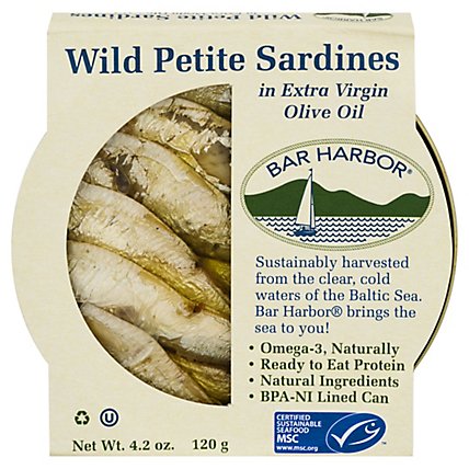 Bar Harbor Sardines Wild Petite Evoo - 4.2 OZ - Image 1
