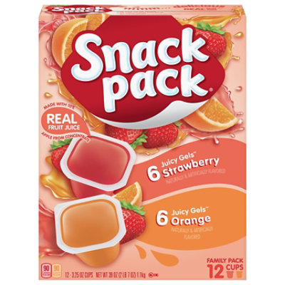 Snack Pack Gels Strawberry And Orange Family Pack - 39 OZ