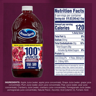 Ocean Spray Cranberry Pomegranate 100% Juice - 64 FZ - Image 4