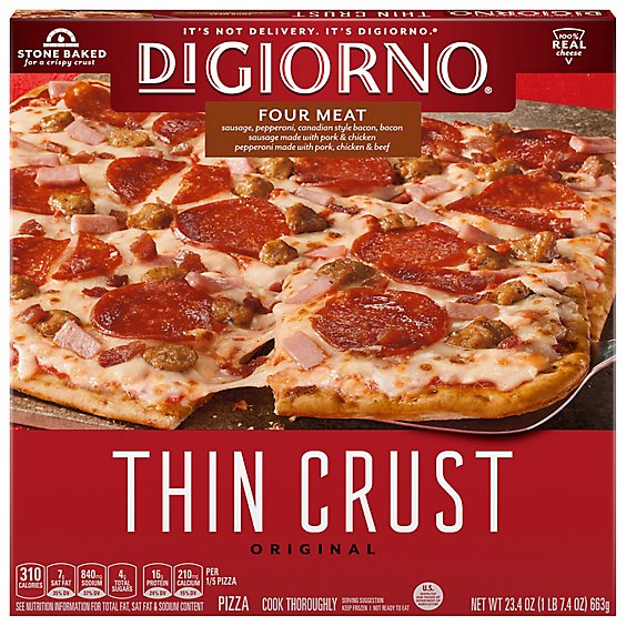 Digiorno Original Thin Crust Four Meat Pizza - 23.4 OZ