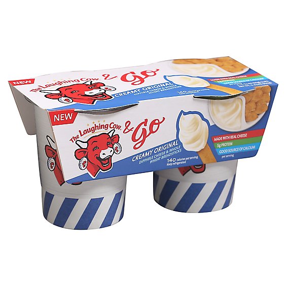 The Laughing Cow & Go Creamy Original Cheese & Whole Wheat Breadsticks 2 Count - 3.53 Oz