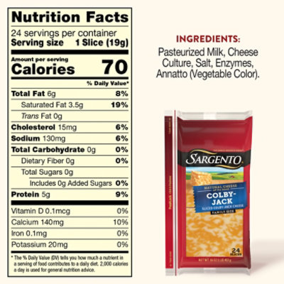 Sargento Sliced Colby-Jack Natural Cheese - 24 Count - Image 5