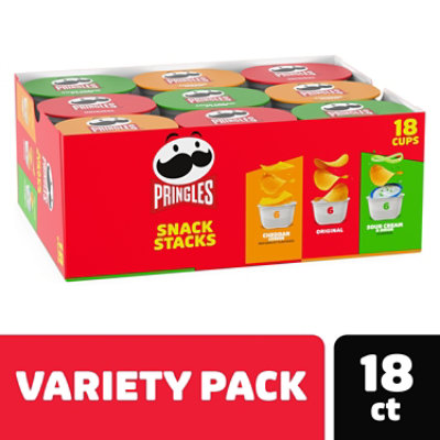 Pringles Potato Crisps Chips Lunch Snacks Variety Pack 18 Count - 12.9 Oz - Image 1