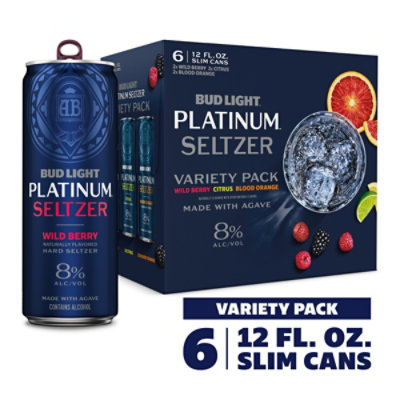 Bud Light Gluten Free Platinum Hard Seltzer Variety Pack Slim Cans - 6-12 Fl. Oz. - Image 1