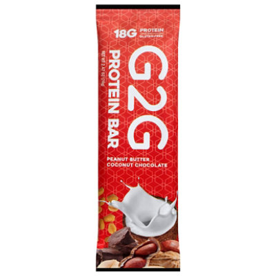 G2G Protein Bar - Peanut Butter Coconut Chocolate - 2.47 OZ - Image 2