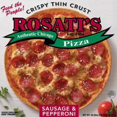 Rosatis Thin Crust Sausage And Pepperoni Pizza - 25.75 OZ - Image 1