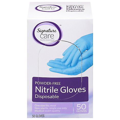 Signature Care Nitrile Gloves - 50 CT