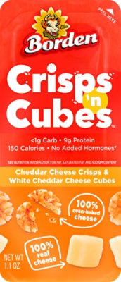 Borden Crisps 'n Cubes Cheddar Cheese Crisps & White Cheddar Cheese Cubes - 1.1 Oz - Image 2