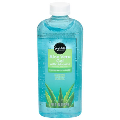 Signature Care Aloe Vera Gel With Lidocaine - 16 OZ