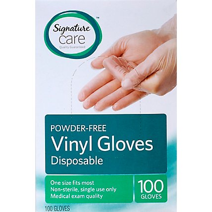 Signature Care Vinyl Gloves One Size - 100 CT - Image 2
