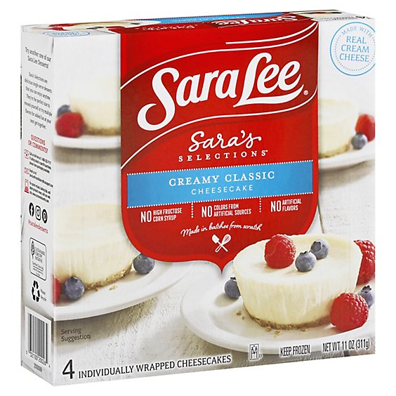 Sara Lee Saras Selections Cheesecake Creamy Classic 4 Count - 11 Oz -  Pavilions