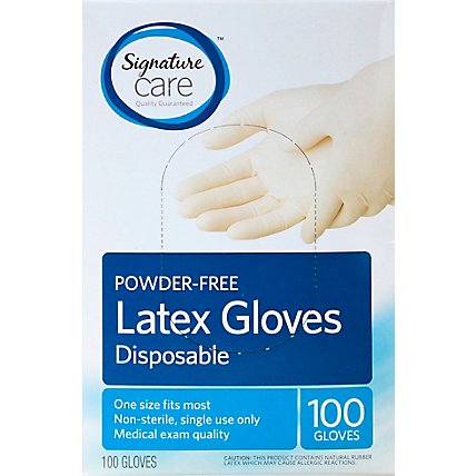 Signature Care Latex Gloves One Size - 100 CT - Image 2