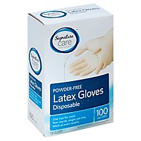 Signature Care Latex Gloves One Size - 100 CT - Image 1
