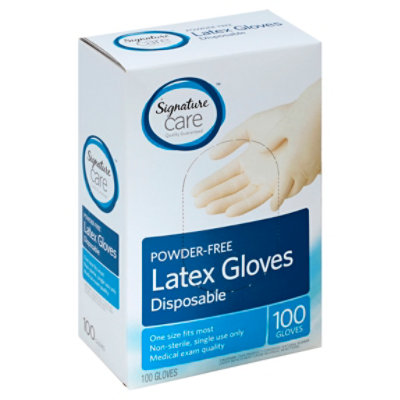 Signature Select/Care Latex Gloves One Size 100 CT Haggen