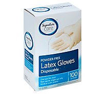 Signature Care Latex Gloves One Size - 100 CT