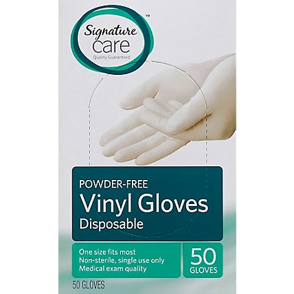 Signature Care Vinyl Powder Free Gloves - 50 CT - Image 2