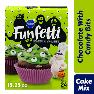 Pillsbury Funfetti Slime Chocolate Cake Mix With Colored Bits Box - 15.25 Oz