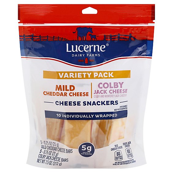 Lucerne Cheese Snackers Chdr Clby Vrtypk - 10-0.75 OZ