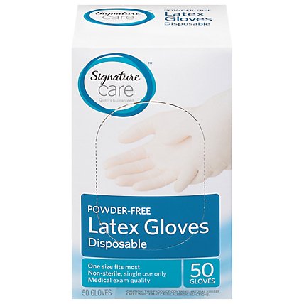 Signature Care Latex Gloves Powder Free - 50 CT - Image 2