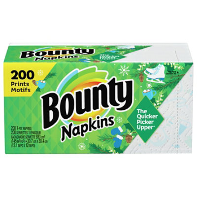 Bounty Napkins 1 Ply Winter Prints - 200 Count