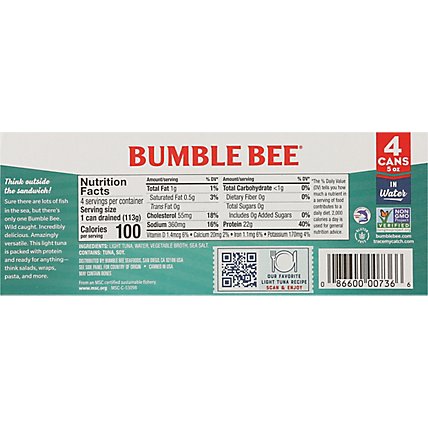 Bumble Bee Chunk Light Tuna In Water - 20 Oz - Image 6