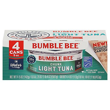 Bumble Bee Chunk Light Tuna In Water - 20 Oz - Image 2