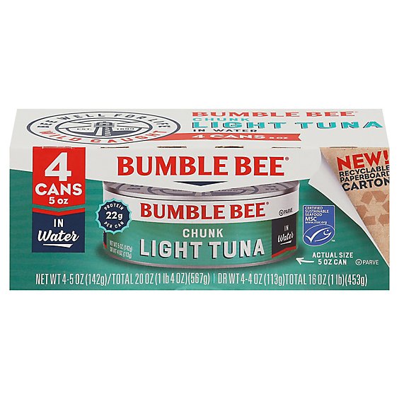 Bumble Bee Chunk Light Tuna In Water - 20 Oz