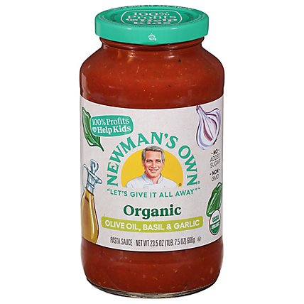 Newmans Own Organics Olive Oil Basil And Garlic Pasta Sauce - 23.5 OZ - Image 3