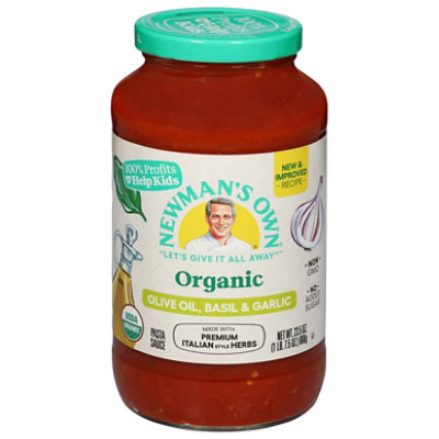 Newmans Own Organics Olive Oil Basil And Garlic Pasta Sauce - 23.5 OZ