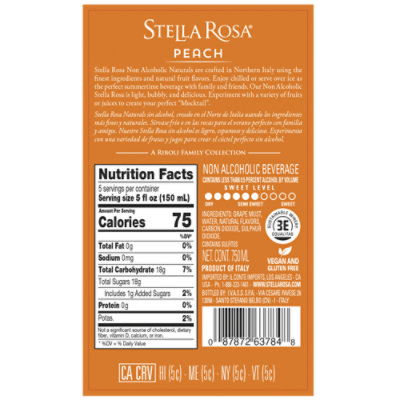 Stella Rosa Natural Peach Non Alcoholic Wine - 750 Ml - Image 5
