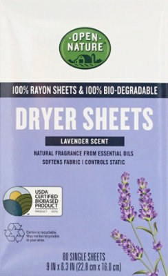 Open Nature Dryer Sheets Lavender - 80 CT - Image 2