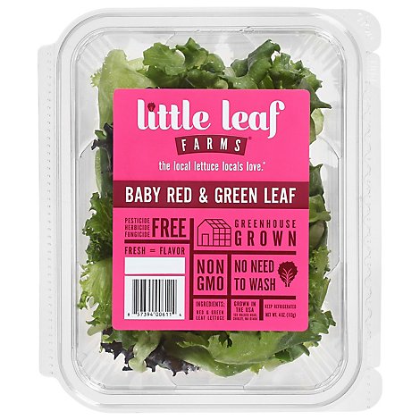 Little Leaf Farms Red Green Leaf Lettuce - 4 OZ