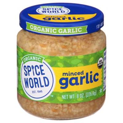 Spice World Org Garlic Minced Jar - 8 OZ - Image 1