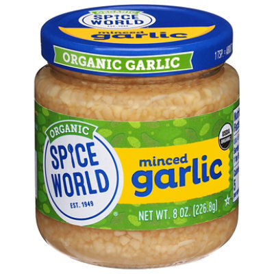 Spice World Org Garlic Minced Jar - 8 OZ