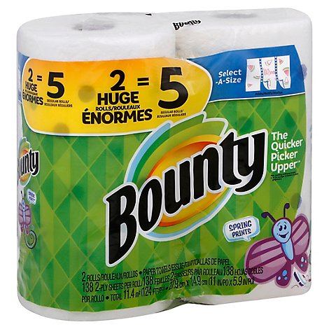 Bounty Select A Size Print Paper Towels - 2 RL