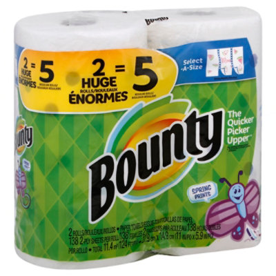 Bounty Select A Size Print Paper Towels - 2 RL